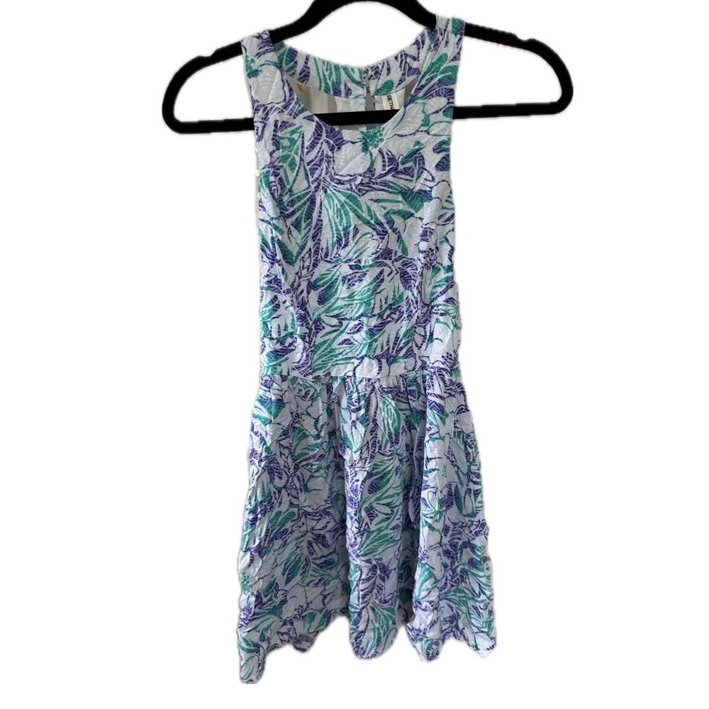 Bethany Mota Hawaiian Inspired Tropical Floral Halter Racerback Sun Dress S